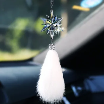 Bil Ornament Crystal Snowflake Smykker Dame Ornamenter Bakspejlet Vedhæng Til At Sikre Sikkerheden Vedhæng
