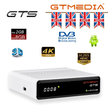 GTmedia GTS Android-6.0-BOKS DVB-S/S2 Smart TV 4K H. 265 HDR Quad Core 2G 8G WIFI Google GTPlayer Satellit-Modtager Set-Top-BOKS