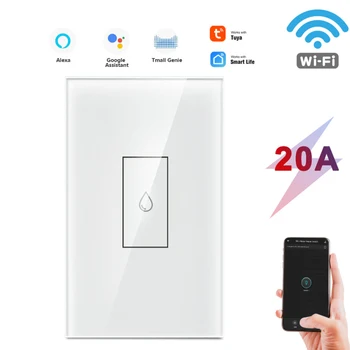 2021 Nyeste TUYA 20A Vandvarmer Skifte Smart OS Wifi Touch vægkontakt Timing Fjernbetjening Arbejde Med Google Hjem og Alexa