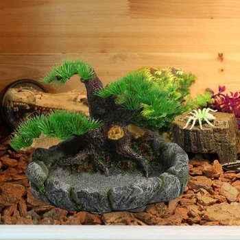 Krybdyr Firben Gecko Skægget Dragon Skildpadde, Akvarium Dekoration Forsyninger Krybdyr Harpiks Feeding Bowl