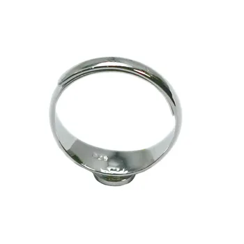 Beadsnice 925 Sterling Sølv Ring Indstillinger 6mm Flade Ring Blank Sølv Ring Base DIY Crafting 33486