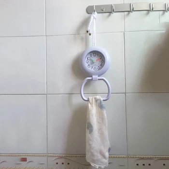 Badeværelse Brusebad vægur Skifer Hængende Ur med Ring Håndklæde Krog -, Vand-Bevis, Stille, til At Hænge eller Stå