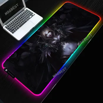 Gaming musemåtte World of Warcraft Opvarmet Gummi Base Mouse-pad LED RGB med Syet Kanter Bruser Mat 900x400mm Vildt Tilbehør