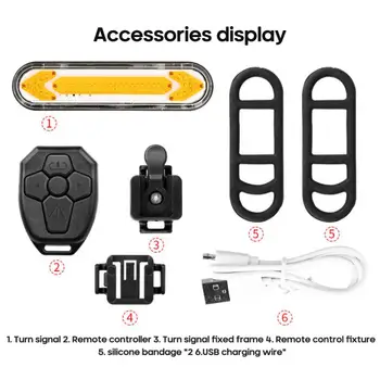 Bike Light Remote Turn-Signal baglygte Til Cykel USB-Genopladelige baglygte på Cykel LED Sikkerhed Advarsel Lanterne Baglygte