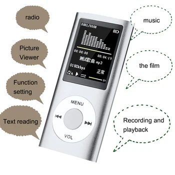 MP3-Afspiller med 1,8-tommers TFT Farve Skærm til Afspilning af Musik Med FM-Radio, Video-Afspiller, E-bog, MP3-Afspiller Med Indbygget Hukommelse