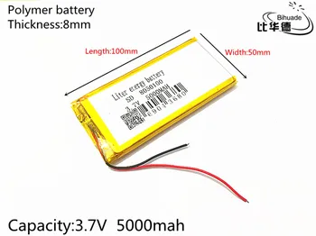 Gratis Forsendelse 8050100 5000mAh Li-ion 3,7 V DIY Genopladeligt Lithium-Polymer-Batteri Backup