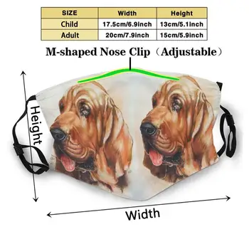 Bloodhound I Farve Genanvendelige Munden Maske Vaskbart Filter Anti Støv Ansigtsmasker Bbk05000 Hound Gruppe Hund Canine Indenlandske