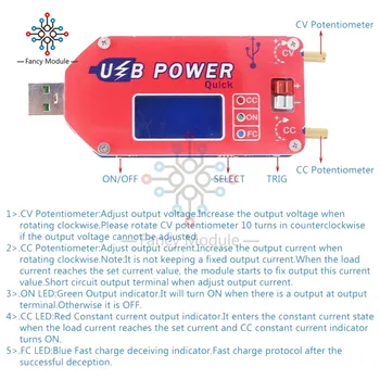 QC3.0 QC2.0 15W Justerbar DC-DC CC CV USB 5V til 3,3 V, 9V, 12V 24V Trin Op/Ned Strømforsyning Boost Buck Konverter med Sagen