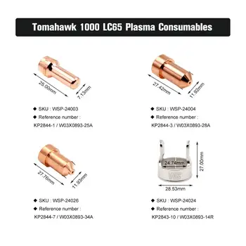KP2844-1 Elektroder KP2844-3 Tips til Plamsa Cutter Fakkel Tomahawk 1000 LC65 Qty-20
