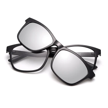 TR90 Briller Ramme Polariseret Klip På Solbriller Mænd UV400 Nærsynethed Klip på briller Kvinder Sol Briller Kørsel Night Vision Linse