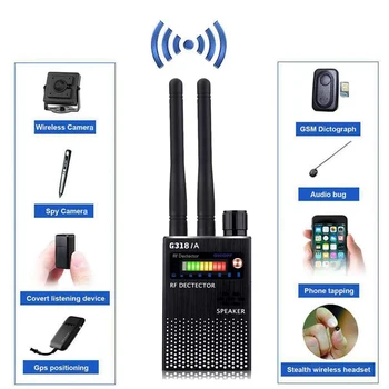 Opgraderet Dual antenne Anti-Spy GPS Trådløse Detektor Fejl Wifi Signal Finder Mobiltelefon Signal Beskytte Privatlivets fred