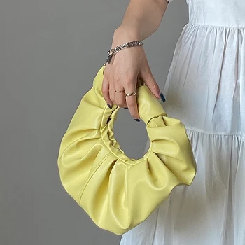 NYE Cloud-Poser Små PU Læder Skulder Crossbody Spand Pose For Kvinder 2020 Sommeren Luksus Mode Håndtasker Kvindelige Totes