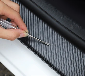 Car-styling 3D Carbon fiber Eksklusiv limited edition Emblem Bil dørtærskel Vindueskarm Scuff beskyttelse Klistermærker Tilbehør