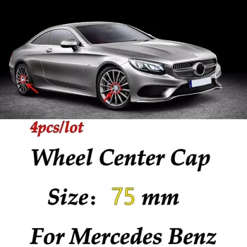 4stk 75mm Bil Logo Hjulets Centrum navkapslen Badge Dækning For Mercedes Benz W205 W204 W203 W212 W211 W213 W210 W164 W124 A C E B Klasse