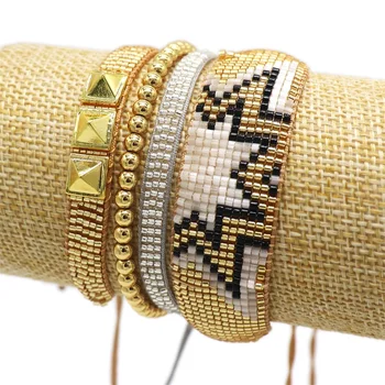Zhongvi MIYUKI Armbånd Til Kvinder Mexico Cuff Armbånd Mænd Smykker Pulseras Mujer Moda 2020 Guld Rustfrit Stål Perler Armbånd