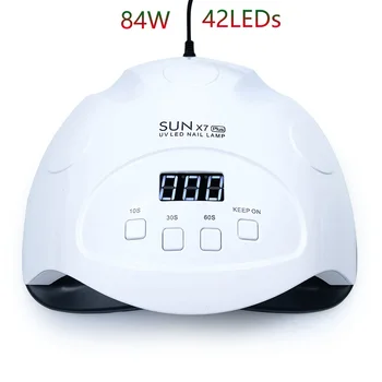 84W SOLEN X7 Plus UV-LED Nail Lampe Søm Tørretumbler 42 Lysdioder Tørring, Alle Nail Gel Polish Professionelle Negle Lampe Tørretumbler Manicure Tørring Værktøj
