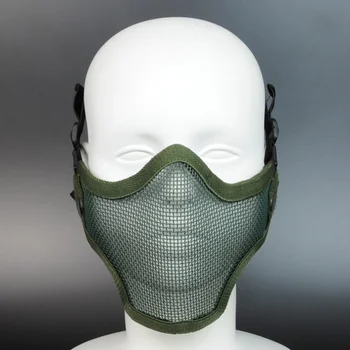CQC Udendørs Militære Taktiske Airsoft Nederste Halvdel ansigtsmaske Stål Metal Kraniet Beskyttende Maske OD Jagt Halloween Party