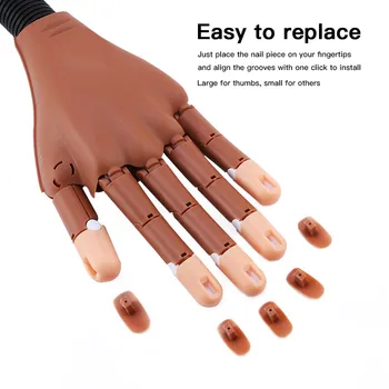 1stk Professionelle Negle Fleksibel Praksis Falske Hånd til At Udøve Neglen Med Negle Tips Plast Finger Uddannelse Hånd Manicure Værktøj