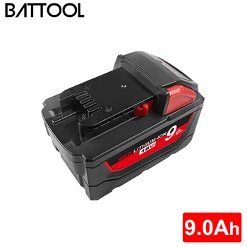 Battool 9000mAh Li-Ion Batteri Til Milwaukee M18 48-11-1815 48-11-1850 2646-20 2642-21CT Repalcement M18 Power Tools Batteri