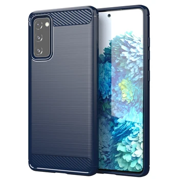 Mørke blå beskyttende sag i stil af kulstof på Samsung Galaxy S20 Fe (Fan Edition), carbon serien fra caseport