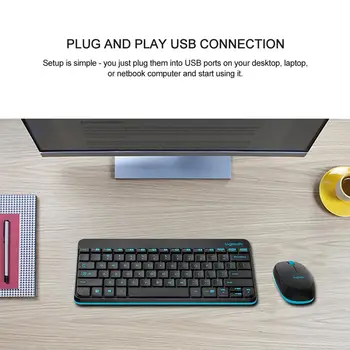 Logitech MK245 2,4 GHz Trådløse Tastatur og Optisk Mus Combo Sæt Stænktæt med Mikro-USB-Modtager til Windows Chrome OS