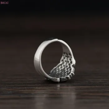 2020 nye mode smykker S925 sølv retro Thai sølv index finger ring til mænd Sølv skull Ring til mænd og kvinder