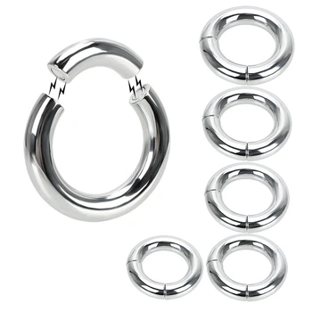 OLO Forsinke Ejakulation Penis Ring Tunge Mandlige Magnetisk Kugle Pungen Båre 5 størrelsen Metal Cock Ring Lås Sex Legetøj til Mænd