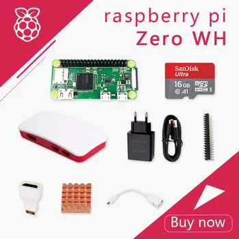 Raspberry Pi Nul WH DEV Kit 1GHz single-core CPU, 512MB RAM 2,4 G WiFi Bluetooth 4.1 Bundt omfatter Tilfælde MINI HDMI Kabel uUSB