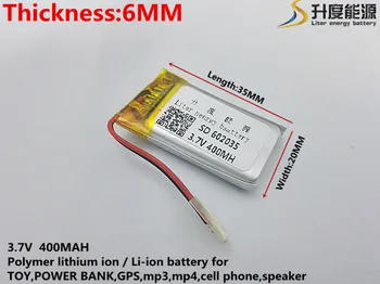 (1pieces/masse) 602035 400 mah 3,7 V lithium-ion polymer batteri, kvalitet af varer, kvaliteten af CE FCC, ROHS certificeringsmyndighed