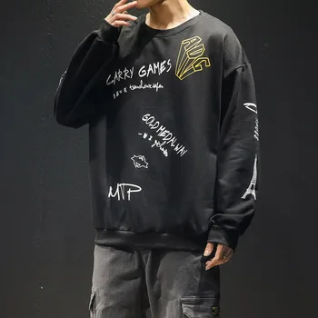 SingleRoad Crewneck Sweatshirt Mænd 2020 Vinter Graffiti Overdimensionerede Japansk Streetwear Harajuku Hip Hop Hoodie Mænd, Sweatshirts