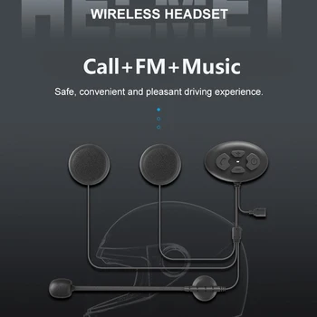 Ny Bluetooth-5.0 Moto Hjelm Trådløse Headset, Håndfri Stereo Hovedtelefon Motorcykel Hjelm Hovedtelefoner, MP3 Højttaler støtte FM
