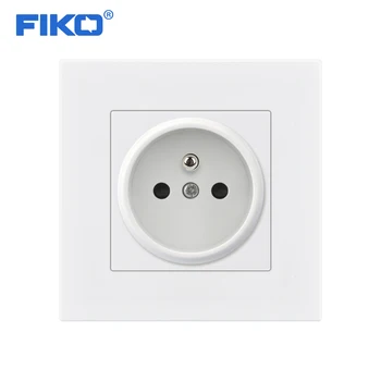 FIKO EU-adapters Stik 16A 250V stikkontakt væggen elektroniske socket, EU, frankrig standardChampagne guld PC panel 86mm*86mm