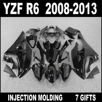 Hot salg sprøjtestøbe for YAMAHA R6 2008 2009 - 2013 glossy flat black stødfangere 08 09 10 11 12 13 YZF R6 kåbe sæt FVG74