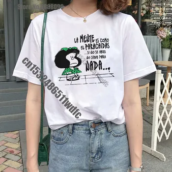 Tegnefilm Toda Mafalda tshirt kvinder Harajuku brev print T-Shirt Mode Ullzang Kvindelige Streetwear Toppe Tee koreanske TShirt Kvindelige