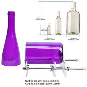 Glas flaske cutter kit professional farvet glas skærende værktøj kniv vin flaske dåser øl tykkelse 3-10mm