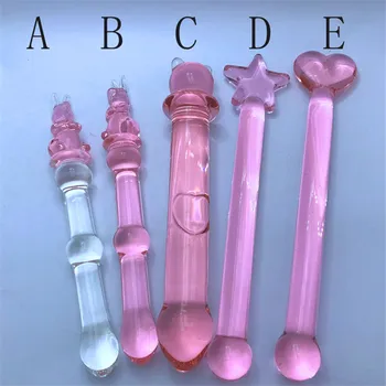 Kanin Pink Krystal Glas Dildoer Masturbator Realistisk Dildo Penis Store G-spot Anal Butt Plug, Voksen Sex Legetøj Til Kvinde Kvinde