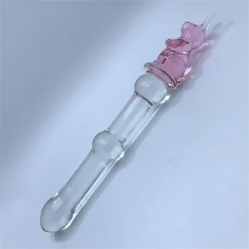 Kanin Pink Krystal Glas Dildoer Masturbator Realistisk Dildo Penis Store G-spot Anal Butt Plug, Voksen Sex Legetøj Til Kvinde Kvinde
