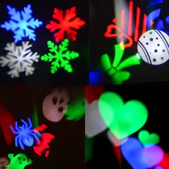 Jul Laser Projektor DJ LED-Lys Fase Hjertet Sne Spider Sløjfeknude Landskab Part Lys, Have Lampe Udendørs Belysning