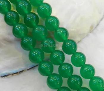Mm Naturlig Grøn Jade Runde Løse Perler 15