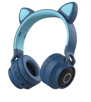 Populære søde kat ear hovedtelefoner piger trådløse bluetooth-5.0 foldning hovedtelefoner BT-028C giftLED lysende hovedtelefoner transmission
