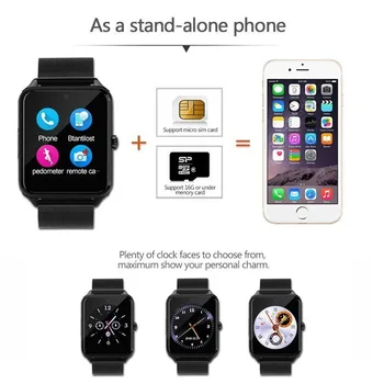696 Smart Ur GT08 Plus Metal Rem Bluetooth Håndled Smartwatch Støtte Sim-TF Kort Android&IOS Se Multi-sprog PK S8 Z60