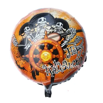 Lucky 50stk/lot 45*45cm Happy Halloween Ballon Party Dekorationer Forsyninger Globos Skull Pumpkin Hoved Spider Folie Helium-Balloner
