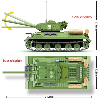 Militære WW2 Sovjetiske T-34 Tunge Kampvogne byggesten Model Technic Sæt Hær, Politi-Soldat DIY Verdenskrig Legetøj til Drengen Gave