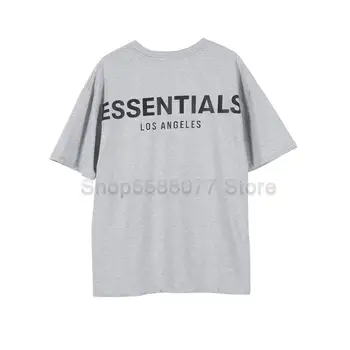 Mænd T-shirt Tåge Essentials Reflekterende Brev Los Angeles T-Shirt Kvinder Løs Streetwear t-Shirts Casual Hip Hop Oversize t-shirts
