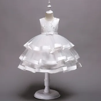 Baby Pige Blonder Tutu Prinsesse Kjole til et Bryllup Part Elegante Perler Blomst Børn Kjoler til Toddler Pige Børn Tøj