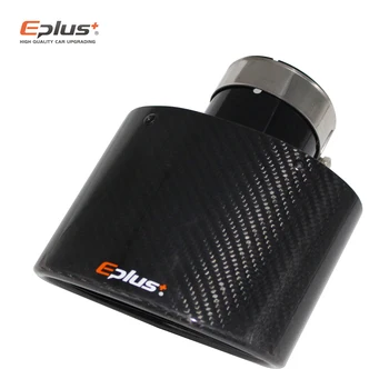 EPLUS Blank Carbon Fiber Bil Lyddæmpere Tip udstødningsrøret Dyse Dekoration Universal Rustfri Sort Oval Bredde 150mm Eller 105mm