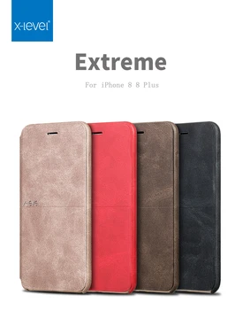 For Apple iPhone 8 tilfælde X-niveau Ekstrem Luksus Retro Læder taske Til iPhone 8 Flip Cover iphone8 Fuld Beskyttende dække sager