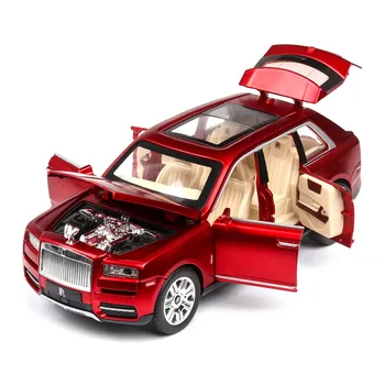 Meget simuleret toy bil legering Cullnan SUV 1:24 diecasts pull-back Bil model 6 døren store Legetøjs biler til børn light collection