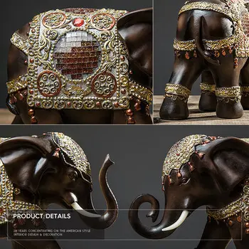 Sydøstasien Hjem Elefant Ornamenter Kreative Heldig Feng Shui Stue, Veranda Kontor dDecorations