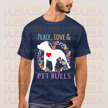 Nyeste 2020 Sommeren Fred Og Kærlighed Pit Bulls Logo- Cotton Crewneck Populære T-Shirt Homme, Tops Tees S-4XL